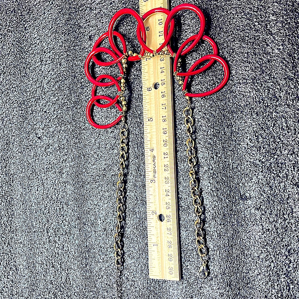 Golden-Chained Red-Infinity Choker Necklace - image 5